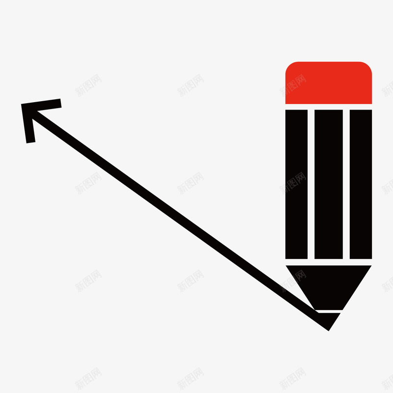 黑色的铅笔图标png_新图网 https://ixintu.com ppt 划线 商务 文具 方向 箭头 铅笔 黑色