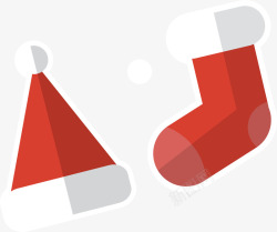 圣诞帽扁平红色扁平化圣诞帽矢量图高清图片