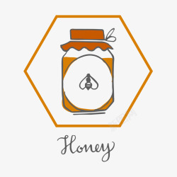 蜂蜜罐装标签矢量图素材