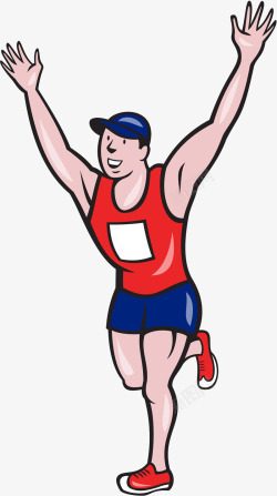 男人跑马拉松胜利插画素材