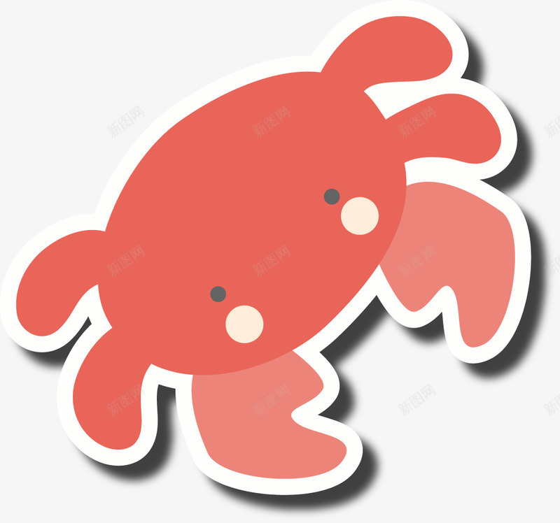 可爱动物贴纸矢量图ai免抠素材_新图网 https://ixintu.com 动物 可爱 素材 螃蟹 贴纸 矢量图