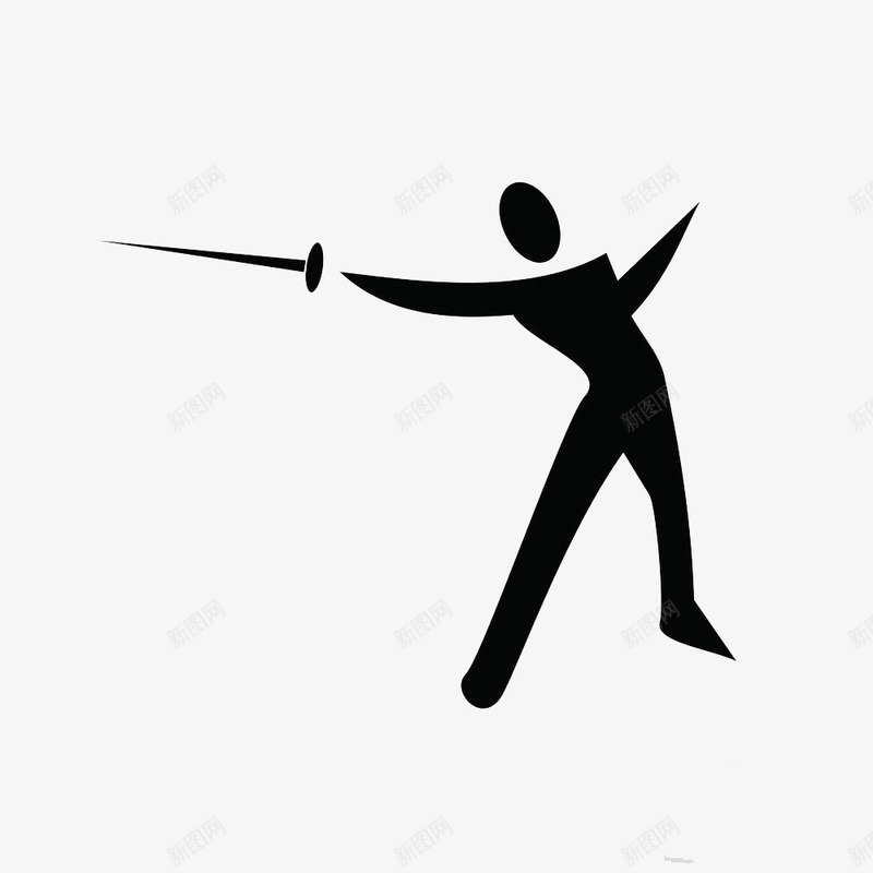 手绘击剑图图标png_新图网 https://ixintu.com 体育 击剑 创意 唯美 运动 运动员 锻炼 黑色