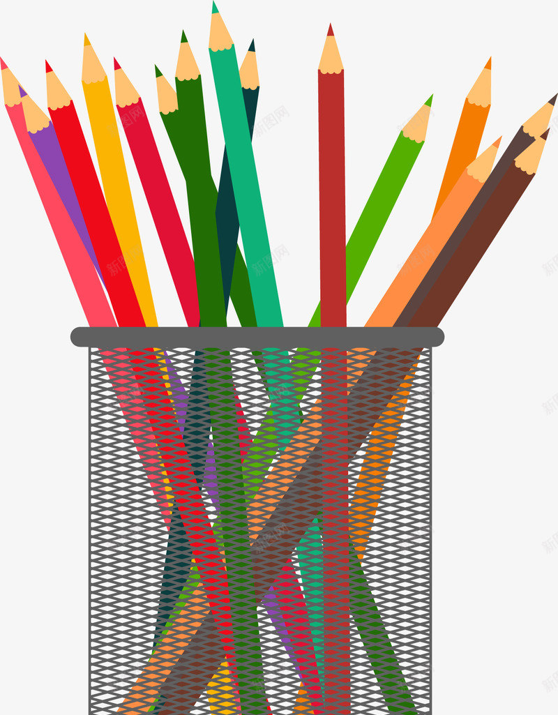 笔筒png免抠素材_新图网 https://ixintu.com 彩色画笔 彩色铅笔 插画 文具 画画工具 矢量彩铅 矢量画笔插画免抠PNG元素 笔筒 绘画笔 铅笔