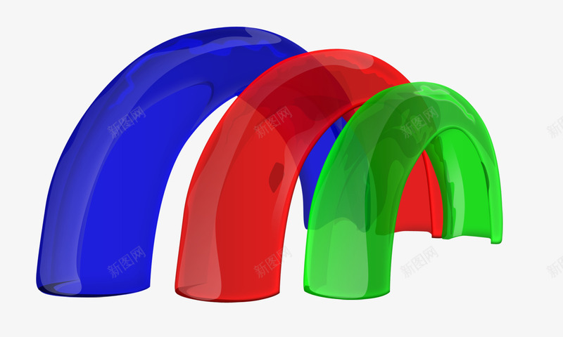 三个颜色立体弧形png免抠素材_新图网 https://ixintu.com png元素 三个颜色 半圆弧 圆弧 立体
