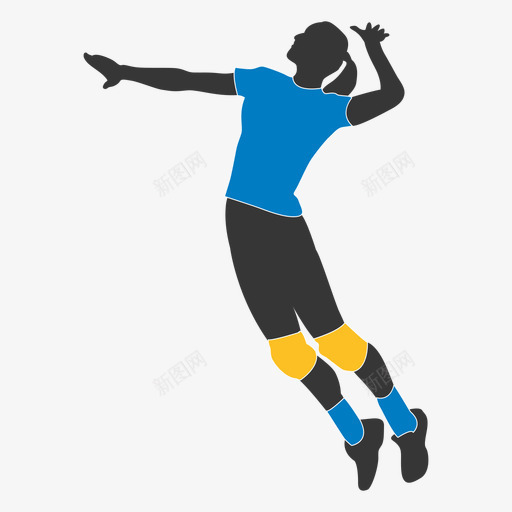 准备击球的运动员png免抠素材_新图网 https://ixintu.com 体育 体育素材 手绘 手绘素材 蓝色衣服 跳跃风格 运动员