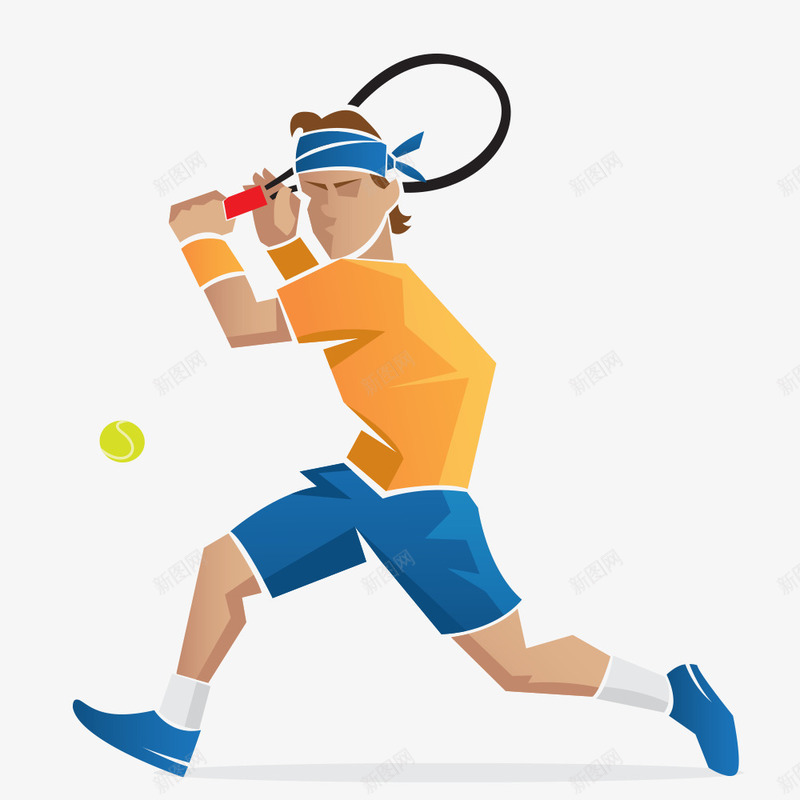 网球运动员png免抠素材_新图网 https://ixintu.com 体育 矢量素材 网球 运动员