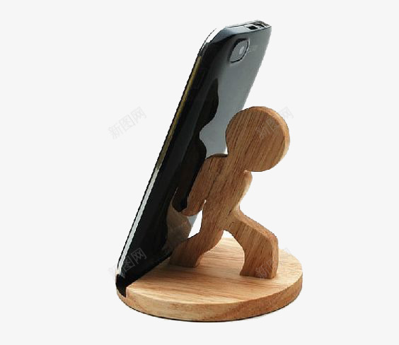 木头材质手机架png免抠素材_新图网 https://ixintu.com 手机架 木头材质素材 设计素材