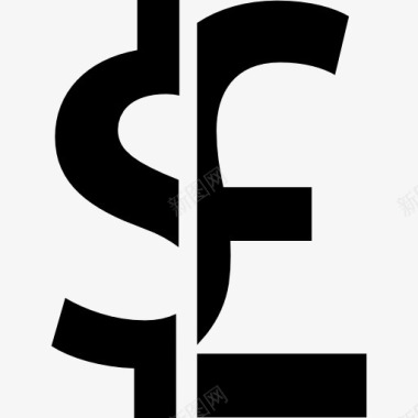 美元英镑货币金钱的象征图标图标