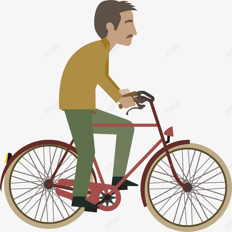 自行车比赛骑车的人png免抠素材_新图网 https://ixintu.com 中年男人 复古自行车 自行车大赛 自行车比赛 骑自行车 骑车的人
