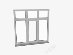 灰色格子窗小型家庭格子窗高清图片