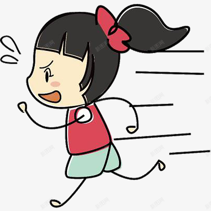 接力跑女孩png免抠素材_新图网 https://ixintu.com 卡通的 可爱的 手绘的 接力跑 比赛 矢量的 装饰 跑步