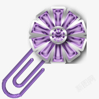 紫色回形针素材
