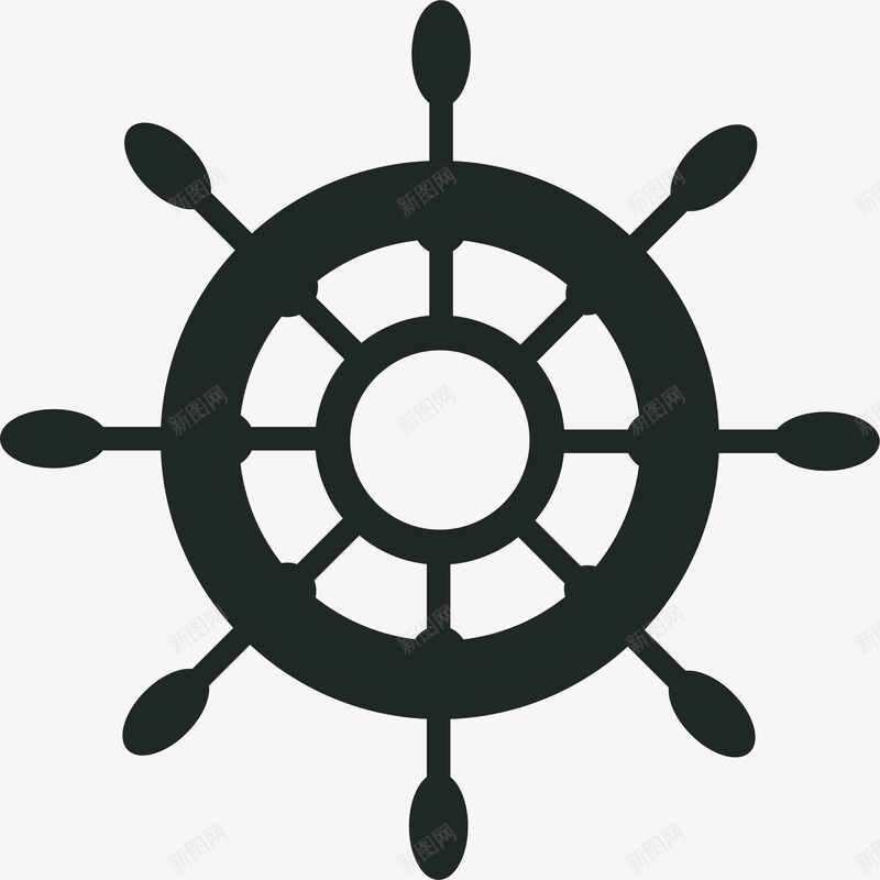 镂空黑色转盘配件矢量图图标eps_新图网 https://ixintu.com 航海 航海设施 航海配件 航行船锚 配件 镂空 矢量图
