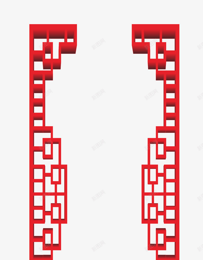 红色镂空窗效果psd免抠素材_新图网 https://ixintu.com 立体镂空 红色 花纹 镂空 镂空窗