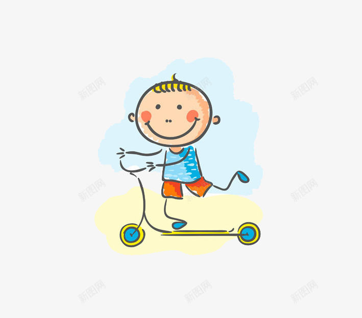 玩脚踏车的男孩png免抠素材_新图网 https://ixintu.com 动作 卡通人物 卡通娃娃 卡通男孩 卡通表情 玩耍的娃娃 车