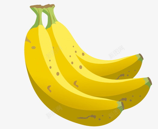 卡通手绘水果三个香蕉png免抠素材_新图网 https://ixintu.com 三个 卡通 手绘 水果 香蕉
