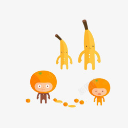 卡通香橙和香蕉素材