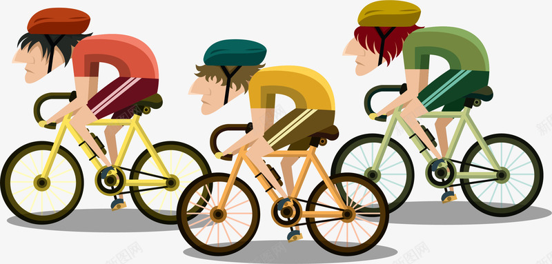 自行车比赛png免抠素材_新图网 https://ixintu.com 冲刺 卡通 环法自行车赛 竞技比赛 运动比赛 骑行者 骑车