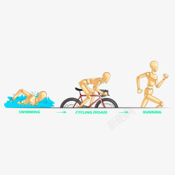 骑车跑步矢量运动人物高清图片