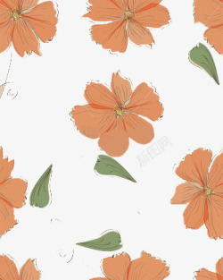 漂亮墙纸橘色花纹装饰高清图片