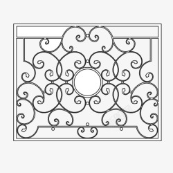 方形围栏镂空欧式铁艺素材
