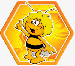 卡通小蜜蜂和蜂蜜素材