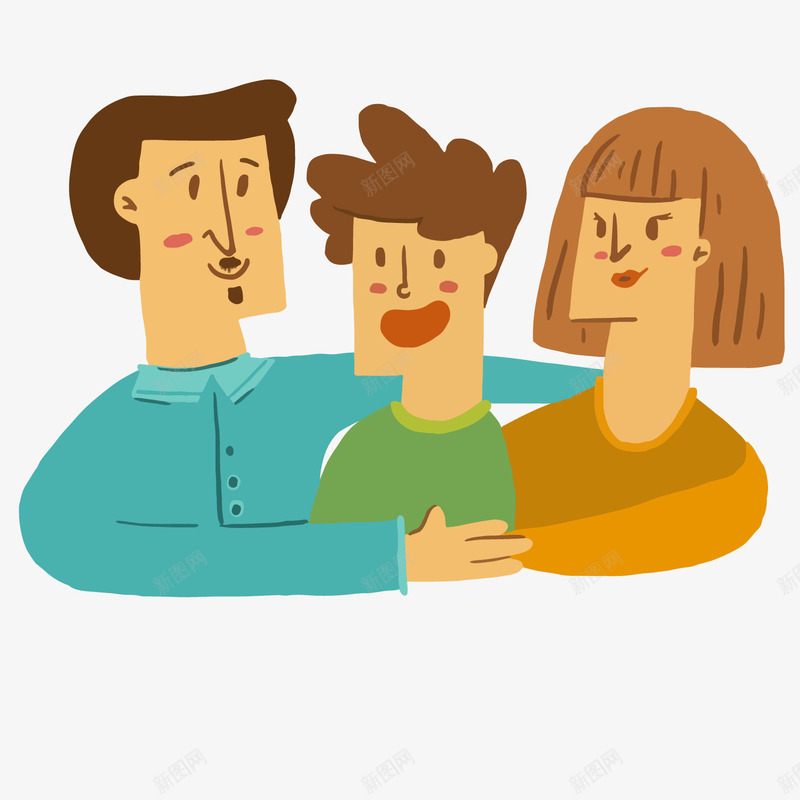家庭头像png免抠素材_新图网 https://ixintu.com 三口之家 妈妈 孩子 爸爸