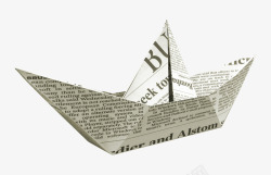 纸船装饰报纸纸船高清图片