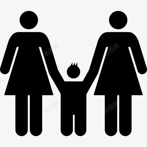 两个女人和一个孩子熟悉的轮廓图标png_新图网 https://ixintu.com 两组 人的剪影 女性 孩子 家庭 熟悉 组