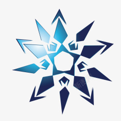 幡旗剪影蓝色渐变雪花剪影图标高清图片