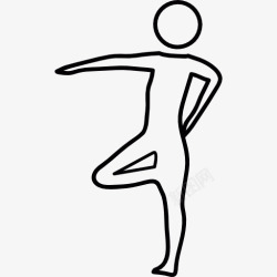 伸展体操运动员的姿势图标高清图片