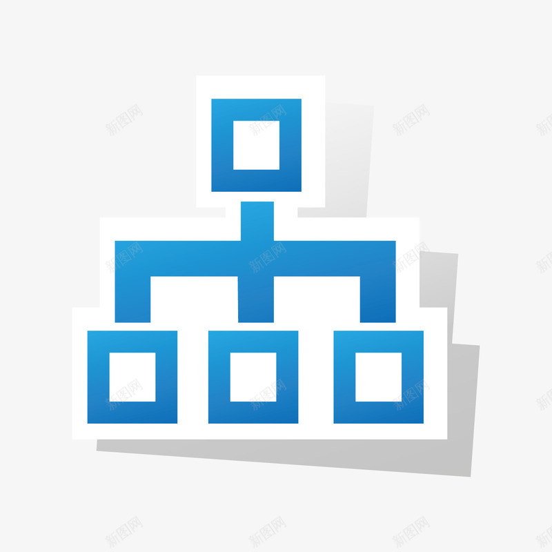 蓝色文件分支图标贴纸png_新图网 https://ixintu.com 分支 商务 图标贴纸 文件 方形 蓝色
