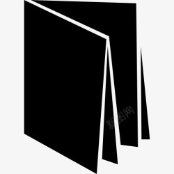 纸折的双折叠纸剪影图标高清图片