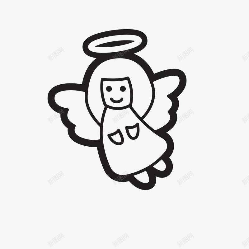 卡通天使png免抠素材_新图网 https://ixintu.com 创意天使 卡通天使 可爱天使 可爱插画 小天使 白色翅膀
