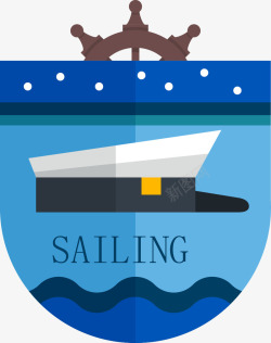 可爱水手航海徽章高清图片