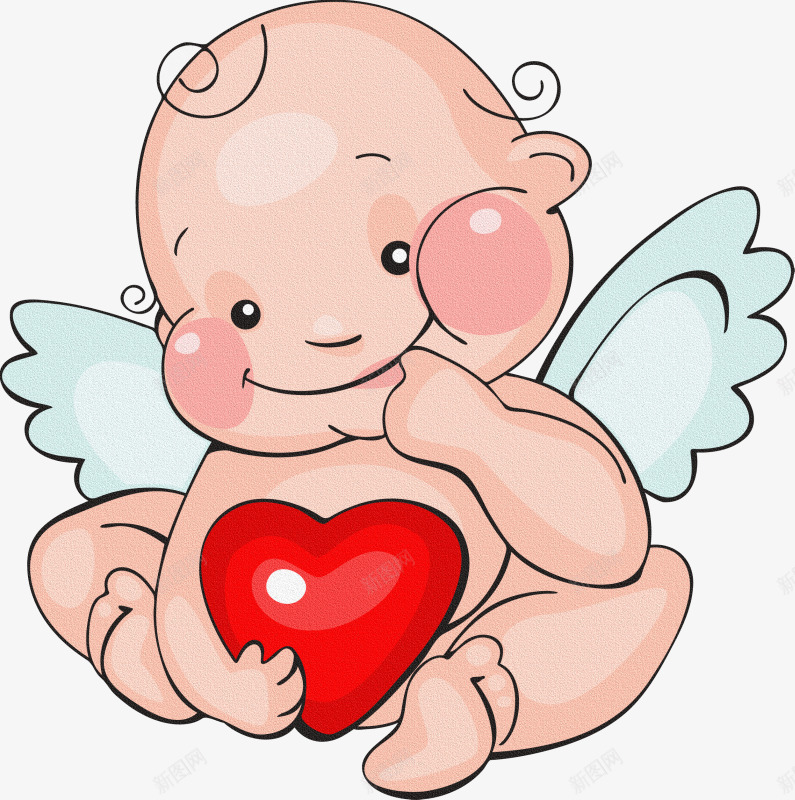 婴儿天使png免抠素材_新图网 https://ixintu.com 天使 婴儿 手绘婴儿 爱心