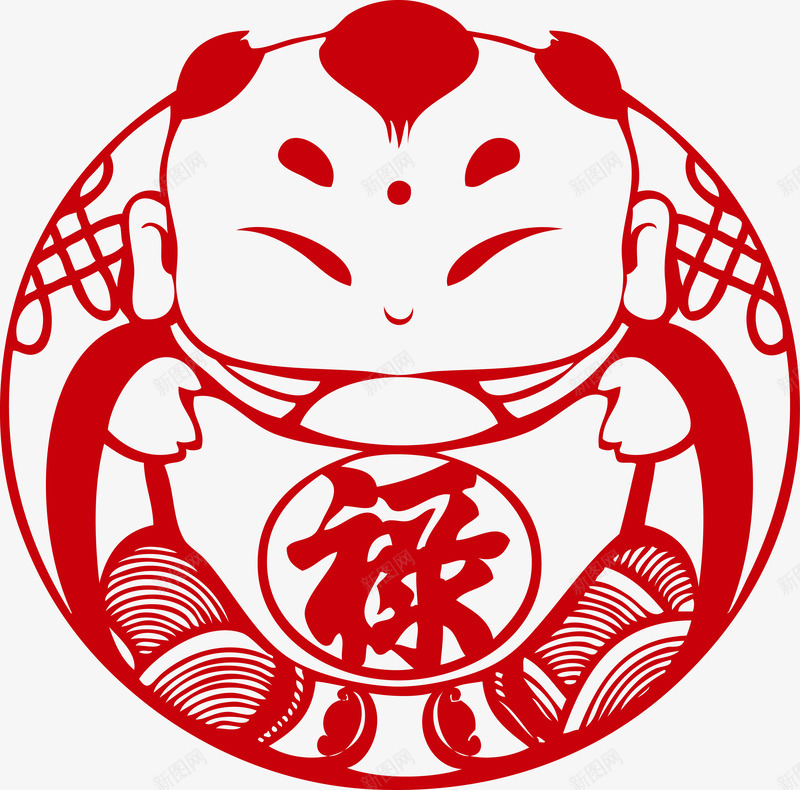 中国娃娃png免抠素材_新图网 https://ixintu.com 创意 娃娃 文化 红色