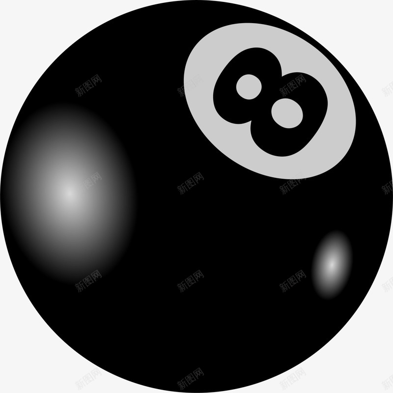 黑色简约台球png免抠素材_新图网 https://ixintu.com 8号球 比赛 竞技 装饰图案 黑球 黑色台球
