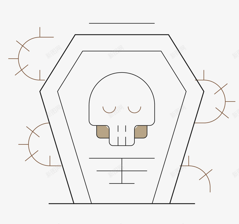 死亡图png免抠素材_新图网 https://ixintu.com 安详 死亡 线稿图 骷髅头 骷髅头简笔画