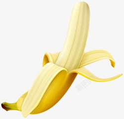 剥皮的香蕉素材