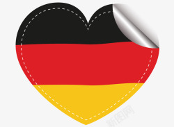 德国国旗爱心贴纸矢量图素材