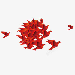 折纸鹤红色千纸鹤高清图片