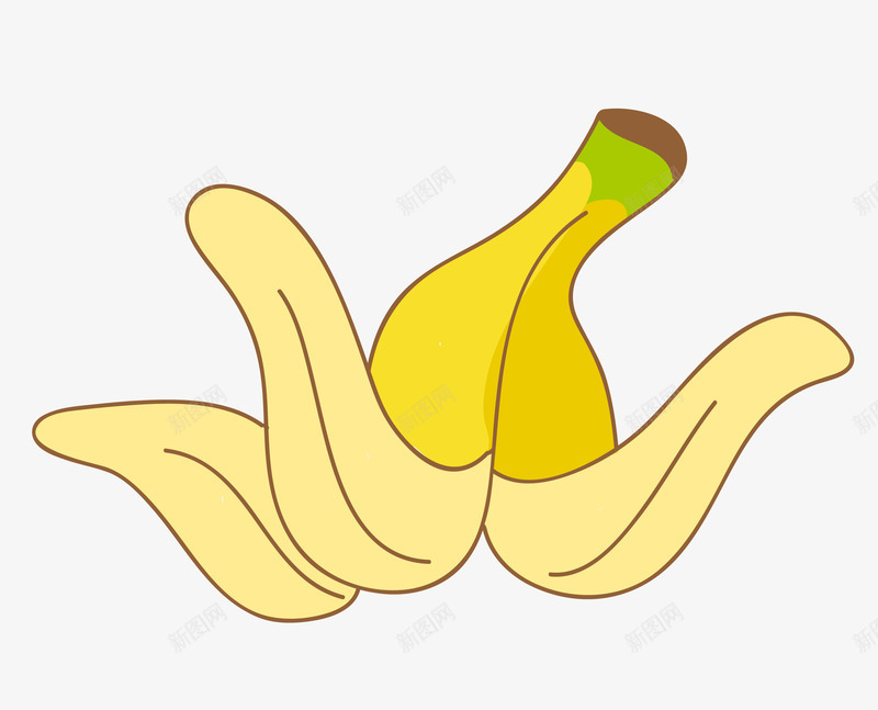 香蕉皮矢量图eps免抠素材_新图网 https://ixintu.com 水果 矢量香蕉 矢量香蕉皮 香蕉 黄色 矢量图
