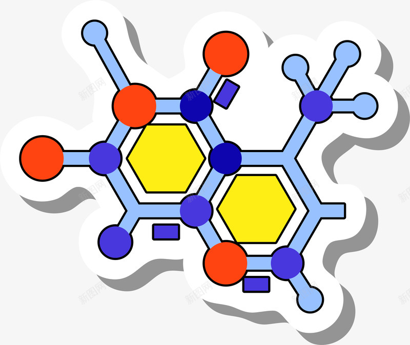 科学实验图案png免抠素材_新图网 https://ixintu.com 分解 实验 彩色贴纸 矢量图案 研究 科学