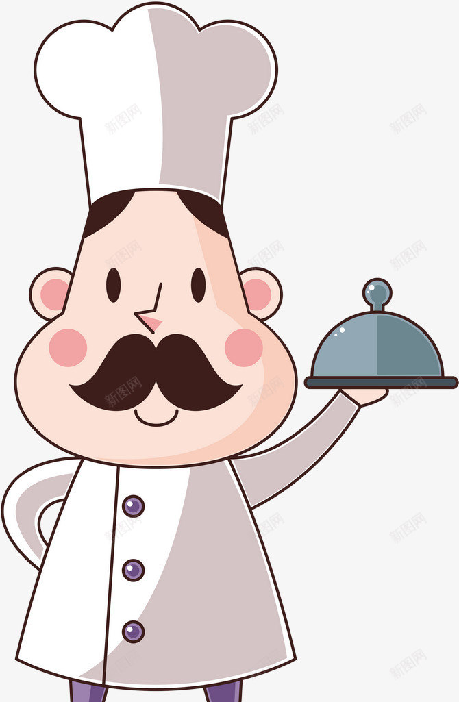 卡通厨师png免抠素材_新图网 https://ixintu.com 卡通 厨子 厨师 手绘服务生 服务生 美食
