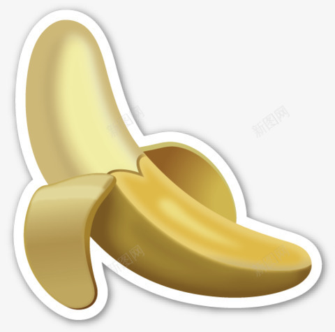 拨开的香蕉png免抠素材_新图网 https://ixintu.com 水果 装饰 香蕉 鼠绘
