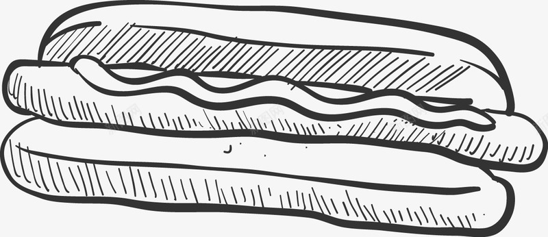 手绘热狗线稿png免抠素材_新图网 https://ixintu.com 手绘 热狗 线稿 食物