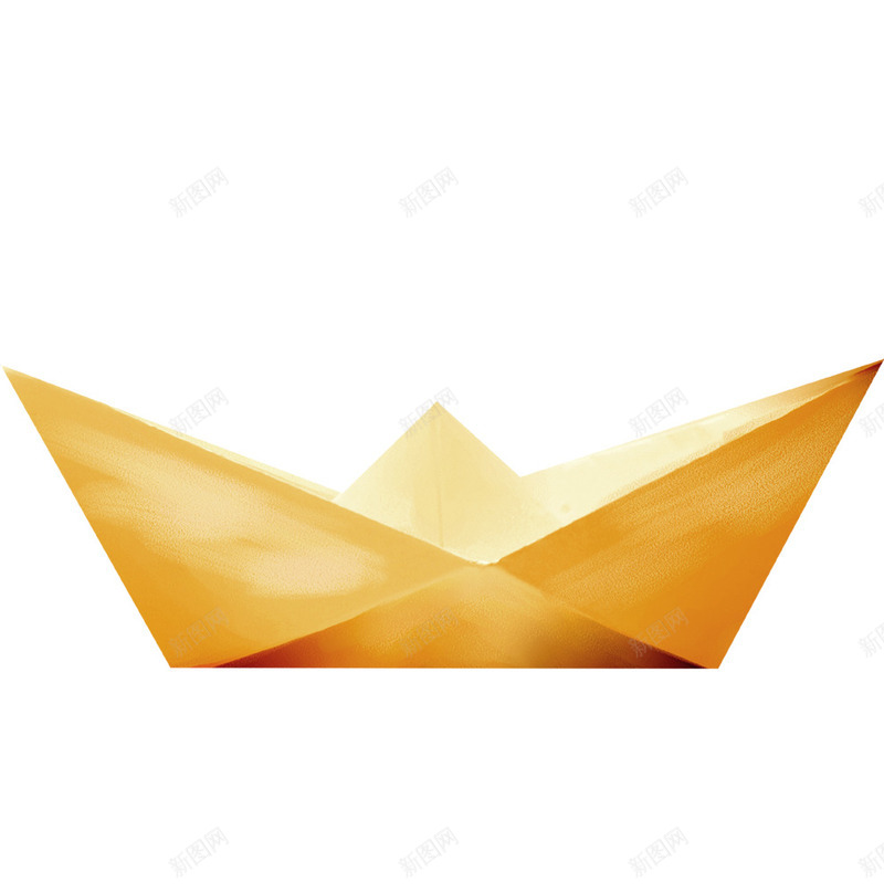 纸船png免抠素材_新图网 https://ixintu.com 手工 折纸 纸船 黄色