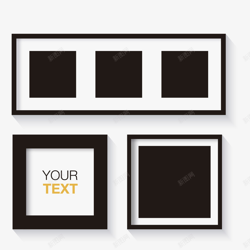 家庭黑白组帧矢量图eps免抠素材_新图网 https://ixintu.com 几何 架 框架 海报 空间 绘画 黑色 矢量图