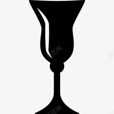 优雅的黑色酒杯图标图标